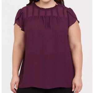 GUC Torrid Purple Chiffon Pintuck Blouse